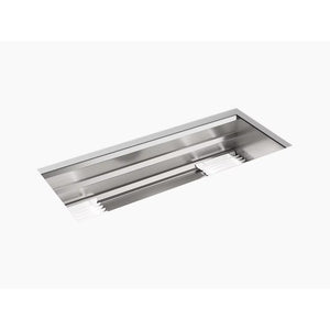 Prolific 18.25' x 44' x 11.06' Stainless Steel Single Basin Undermount Kitchen Sink - 31.5'