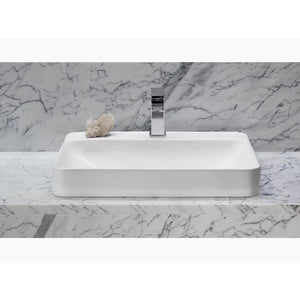 Vox Rectangle 18.13' x 23' x 6.88' Vitreous China Vessel Bathroom Sink in White