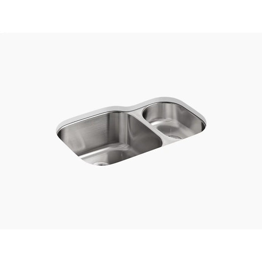 Undertone 20.13" x 30.75" x 9.63" Stainless Steel Double Basin Undermount Kitchen Sink