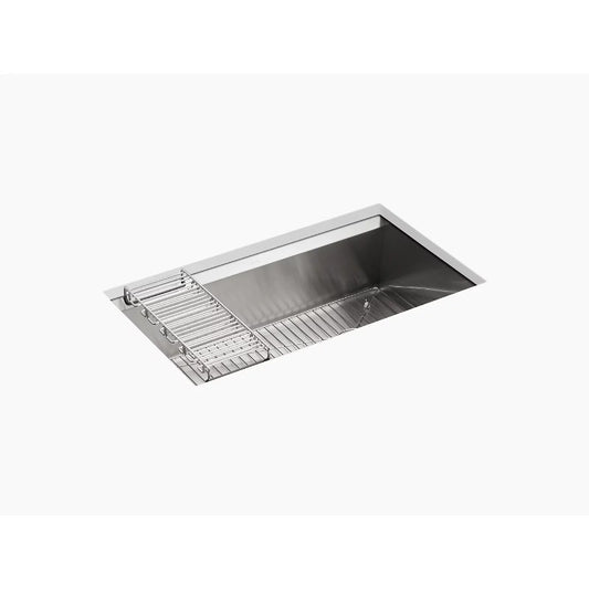 8 Degree 18" x 33" x 10" Stainless Steel Single Basin Undermount Kitchen Sink