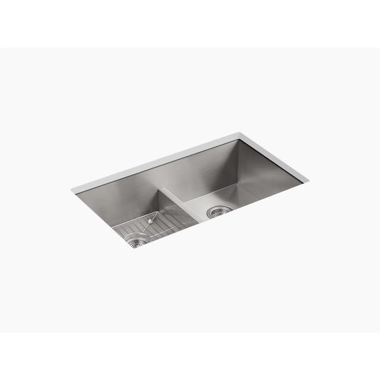 Vault 22" x 33" x 9.56" Stainless Steel Double Basin Dual-Mount Kitchen Sink
