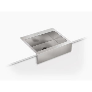 Vault 24.31' x 29.75' x 9.31' Stainless Steel Single Basin Drop-In Farmhouse Apron Kitchen Sink