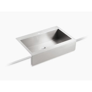 Vault 24.31' x 35.75' x 9.31' Stainless Steel Single Basin Drop-In Farmhouse Apron Kitchen Sink