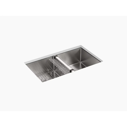 Strive 18.31" x 32" x 9.31" Stainless Steel Double Basin Undermount Kitchen Sink