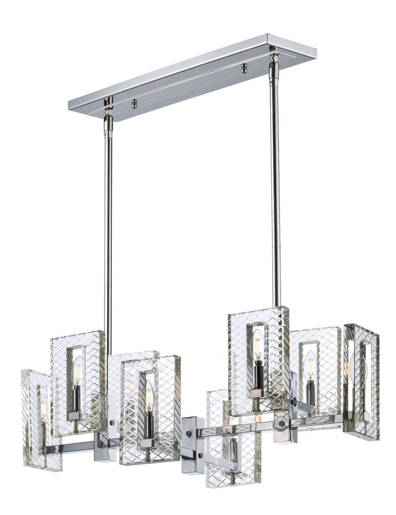 Suave 34.5' 8 Light Linear Pendant in Polished Nickel