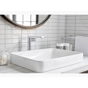 Vox Rectangle 16.13' x 22.63' x 6.88' Vitreous China Vessel Bathroom Sink in White