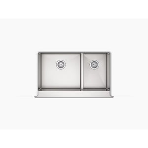 Strive 21.25' x 35.5' x 9.31' Stainless Steel Double Basin Farmhouse Apron Kitchen Sink