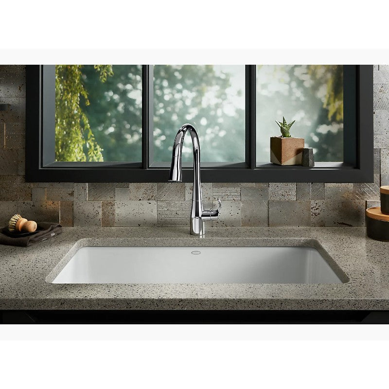 Iron/Tones 18.75' x 33' x 9.63' Enameled Cast Iron Single Basin Dual-Mount Kitchen Sink in White