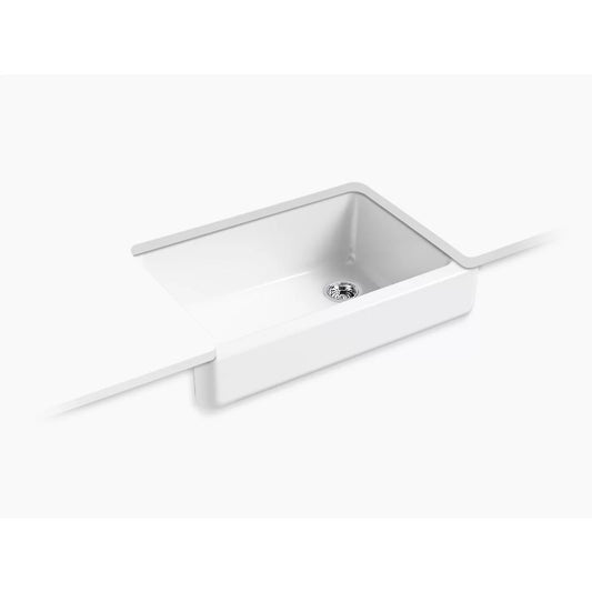 Whitehaven 21.56" x 31" x 9.63" Enameled Cast Iron Single Basin Farmhouse Apron Kitchen Sink in White