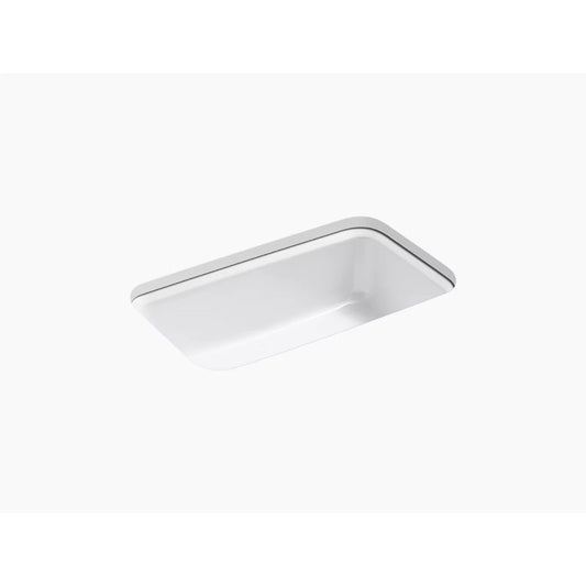 Bakersfield 22" x 31" x 8.63" Enameled Cast Iron Single Basin Undermount Kitchen Sink in White
