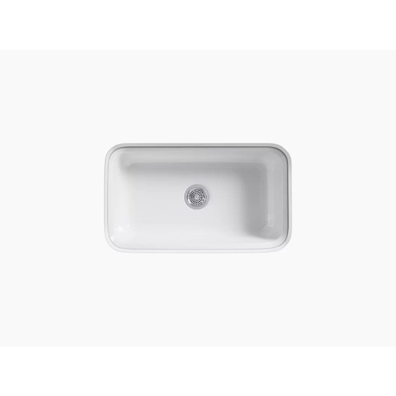 Bakersfield 22' x 31' x 8.63' Enameled Cast Iron Single Basin Undermount Kitchen Sink in White