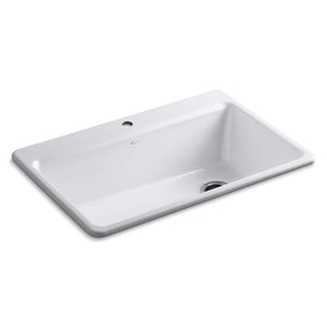 Riverby 22' x 33' x 9.63' Enameled Cast Iron Single Basin Drop-In Kitchen Sink in White