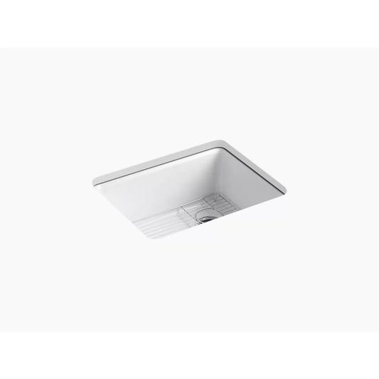 Riverby 22" x 25" x 9.63" Enameled Cast Iron Single Basin Undermount Kitchen Sink in White