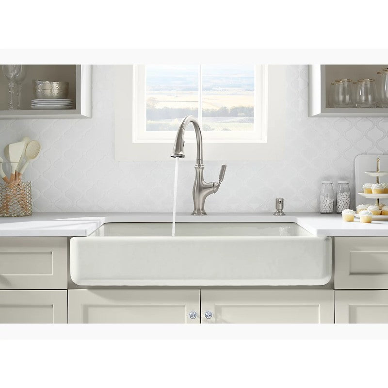 Whitehaven 21.56' x 35.5' x 9.63' Enameled Cast Iron Double Basin Farmhouse Apron Kitchen Sink in White