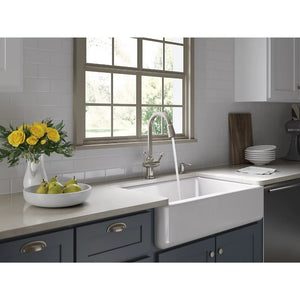 Whitehaven 21.56' x 35.69' x 9.63' Enameled Cast Iron Single Basin Farmhouse Apron Kitchen Sink in White