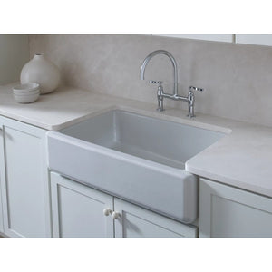 Whitehaven 21.56' x 35.69' x 9.63' Enameled Cast Iron Single Basin Farmhouse Apron Kitchen Sink in Thunder Grey