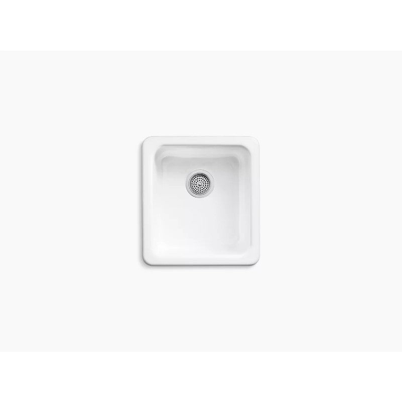 Iron/Tones 18.75' x 17' x 8.25' Enameled Cast Iron Single Basin Dual-Mount Kitchen Sink in White