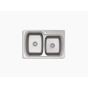 Verse 22' x 33' x 9.25' Stainless Steel Double Basin Dual-Mount Kitchen Sink