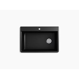 Kennon 22' x 33' x 10.13' Neoroc Single Basin Dual-Mount Kitchen Sink in Matte Black