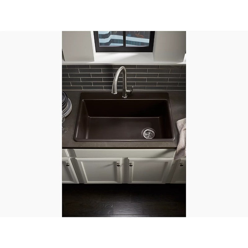 Kennon 22' x 33' x 10.13' Neoroc Single Basin Dual-Mount Kitchen Sink in Matte Black
