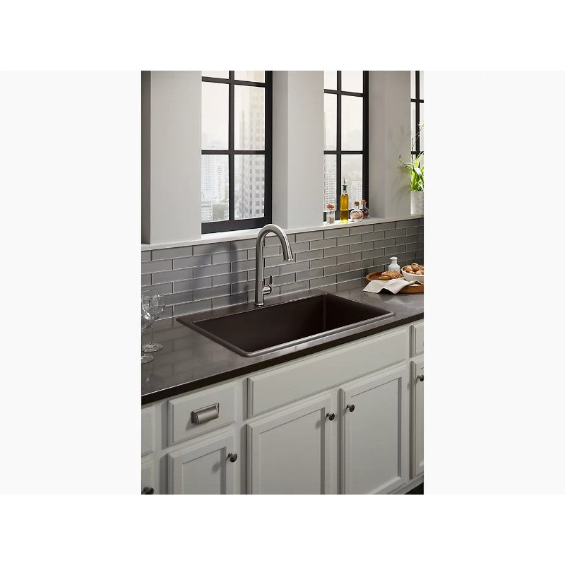 Kennon 22' x 33' x 10.13' Neoroc Single Basin Dual-Mount Kitchen Sink in Matte Black