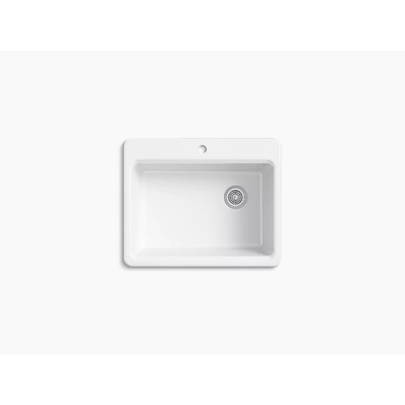 Riverby 22' x 27' x 9.63' Enameled Cast Iron Single Basin Drop-In Kitchen Sink in White