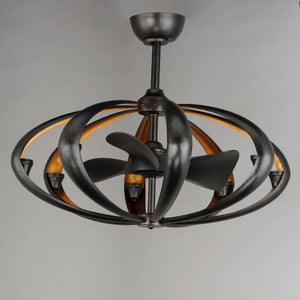 Ambience Fandelight with Blades in Bronze and Gold