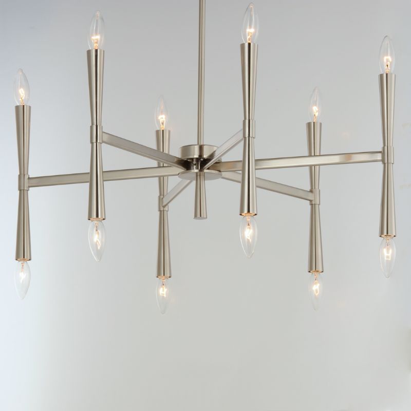 Rome 29.25' 12 Light Suspension Chandelier in Satin Nickel