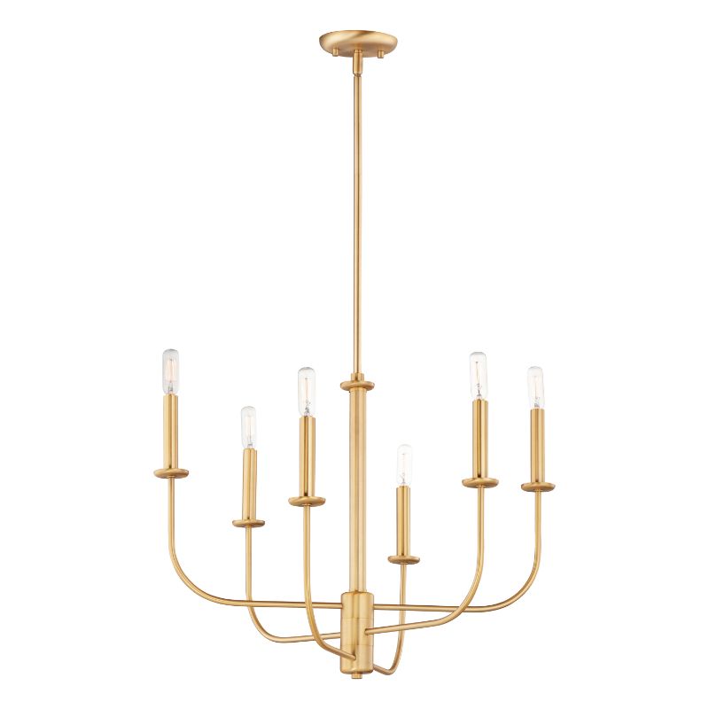 Wesley 24' 6 Light Multi-Tier Chandelier in Satin Brass