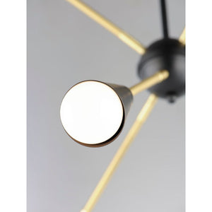 Lovell 26' 6 Light Multi-Light/Suspension Pendant in Black and Satin Brass
