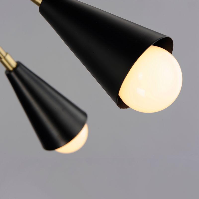 Lovell 32' 10 Light Multi-Light/Suspension Pendant in Black and Satin Brass