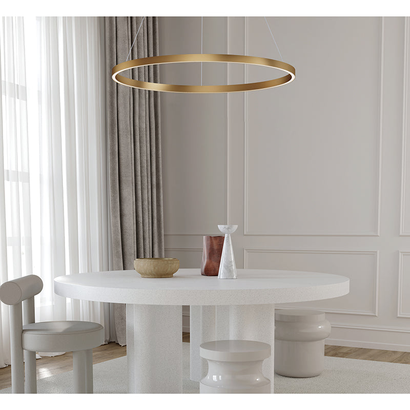 Groove 24' Single Light Pendant in Gold