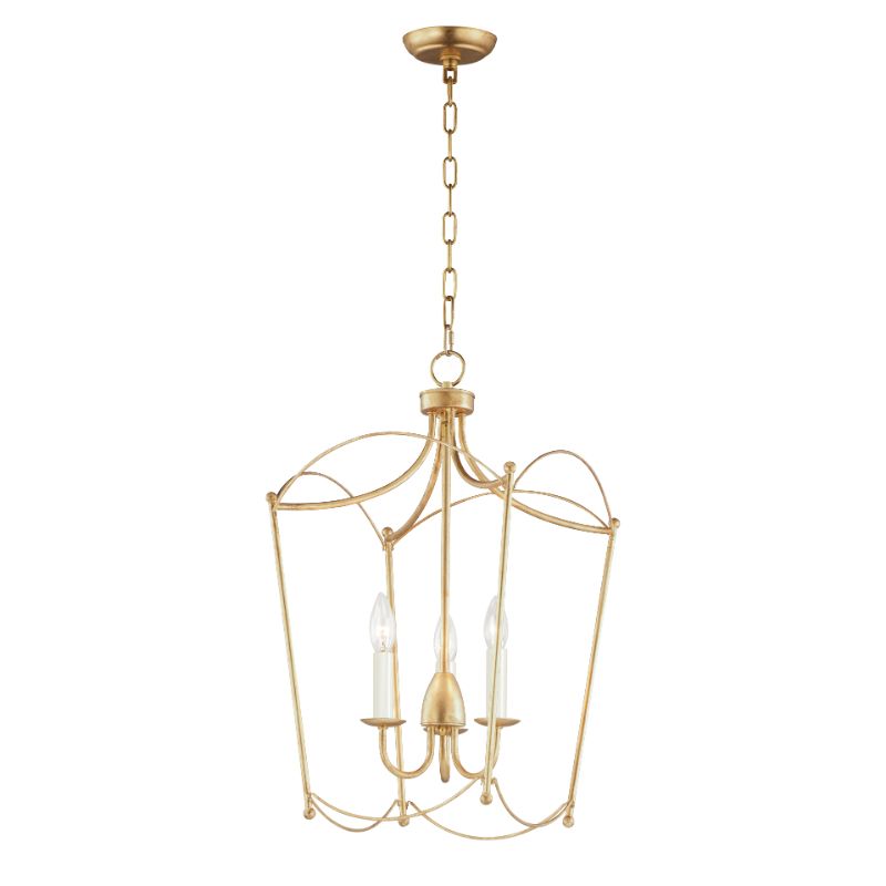 Plumette 14' 3 Light Multi-Light Pendant in Gold Leaf