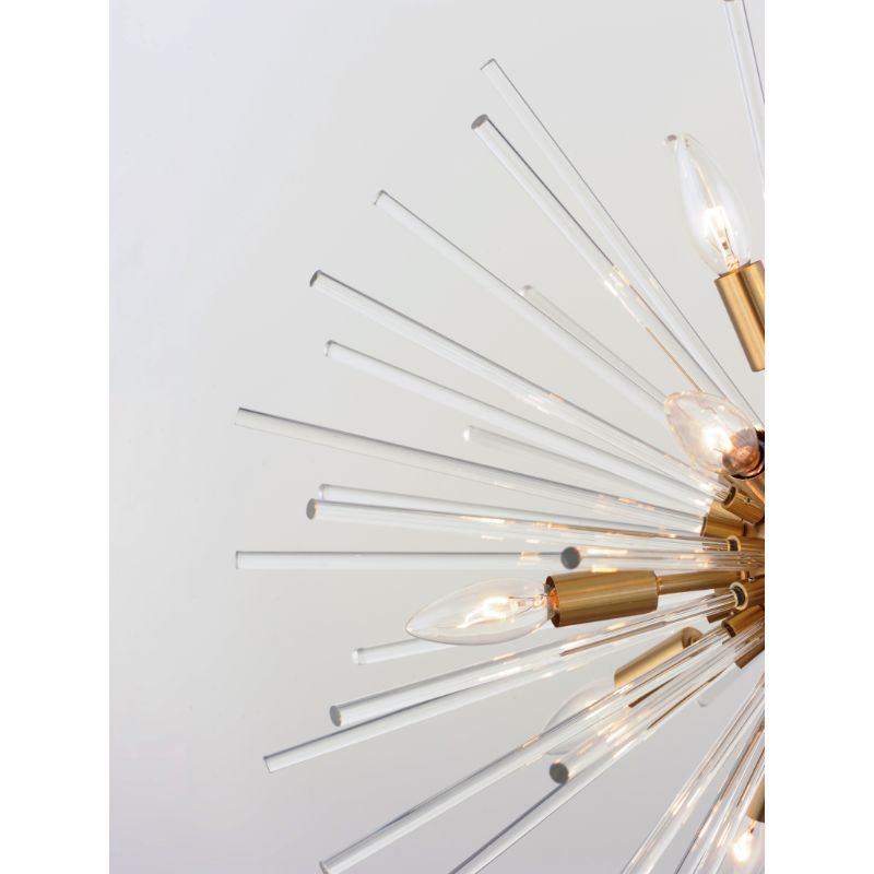 Polaris 40' 16 Light Multi-Light Pendant Suspension Pendant in Satin Brass