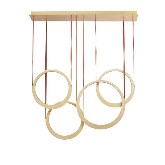 Tether 9" 4 Light Multi-Light Pendant in Natural Aged Brass