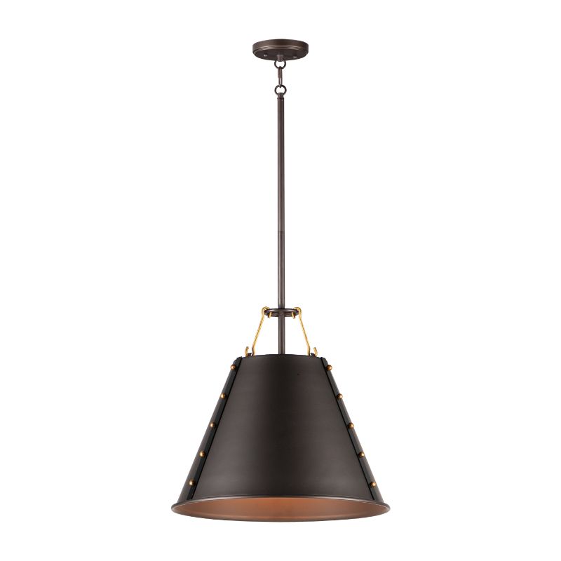 Trestle 14' Single Light Suspension Pendant in Oil Rubbed Bronze Antique Brass