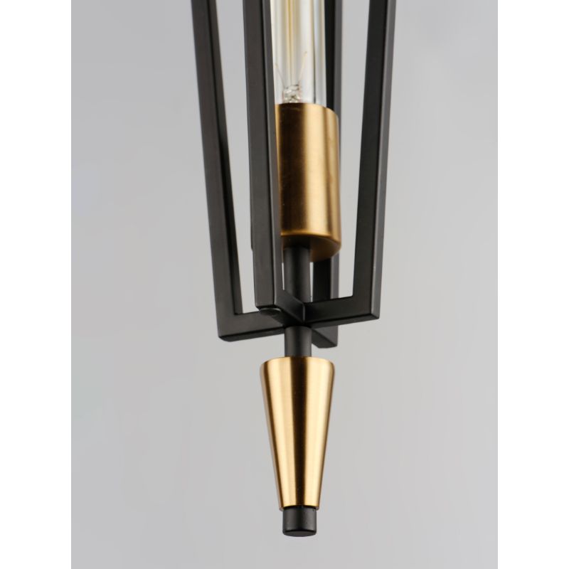 Wings 4.75' Single Light Suspension Pendant in Black and Satin Brass