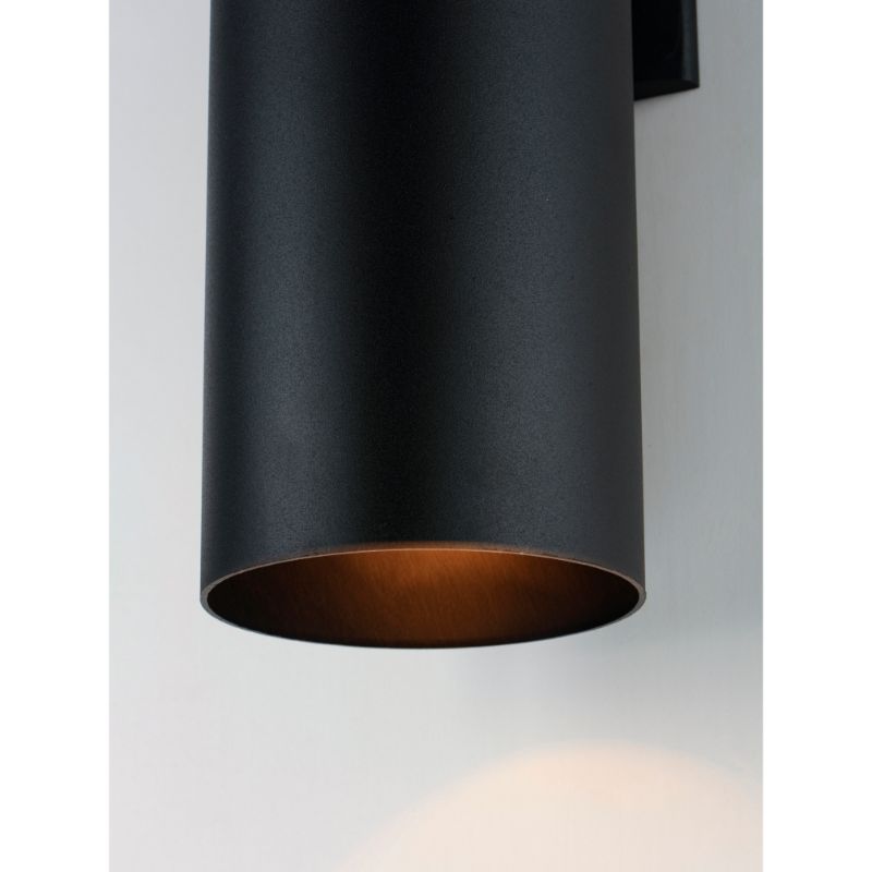 Outpost 15' 2 Light Outdoor Wall Sconce in Black - Integrated Bulbs