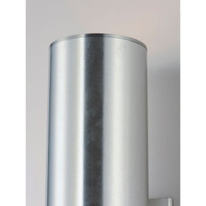 Outpost 15' 2 Light Outdoor Wall Sconce in Brushed Aluminum - Integrated Bulbs