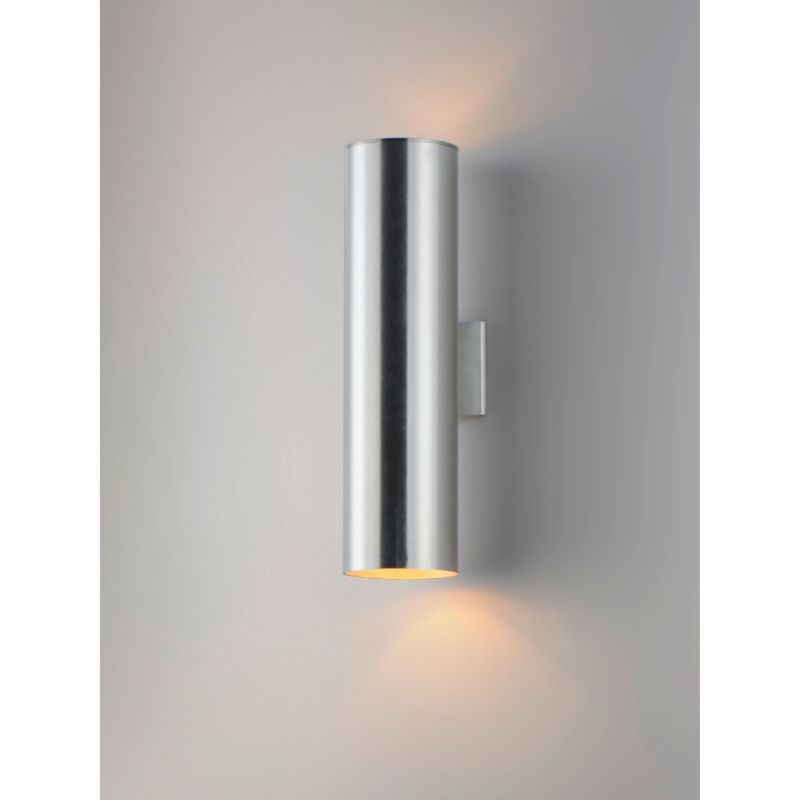 Outpost 22' 2 Light Outdoor Wall Sconce in Brushed Aluminum