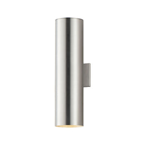 Outpost 22' 2 Light Outdoor Wall Sconce in Brushed Aluminum - Integrated Bulbs