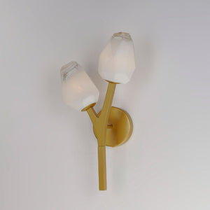 Blossom 18.75' 2 Light Wall Sconce in Natural Aged Brass