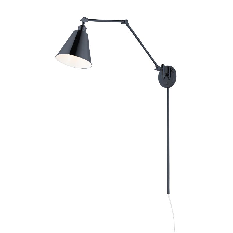 Library 36.75' Single Light Wall Sconce in Black