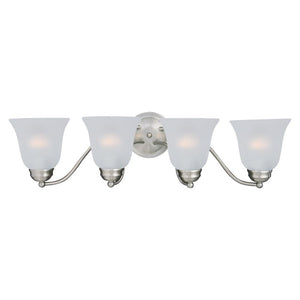 Basix 27.5' 4 Light Bath Vanity Light in Satin Nickel - Frosted Shade