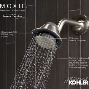 Moxie 1.75 gpm Bluetooth Showerhead Speaker in Polished Chrome