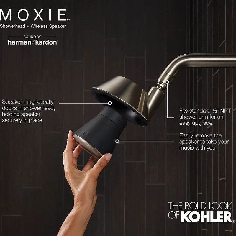 Moxie 2.5 gpm Bluetooth Showerhead Speaker in Polished Chrome