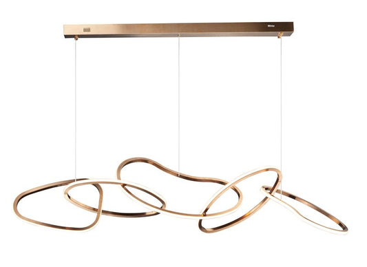 Unity 55" 5 Light Linear Pendant in Brushed Champagne