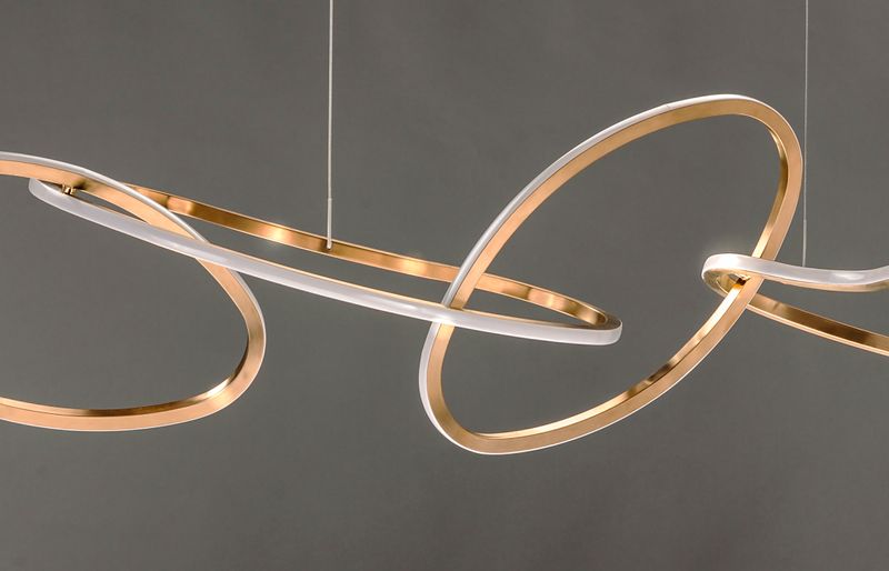 Unity 55' 5 Light Linear Pendant in Brushed Champagne