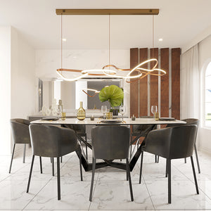 Unity 55' 5 Light Linear Pendant in Brushed Champagne