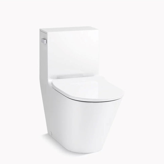 Brazn Elongated Dual Flush One-Piece Toilet in White - 0.8 gpf & 1.28 gpf